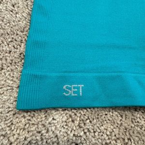 SET ACTIVE sculptflex BLUE bike shorts size LARGE